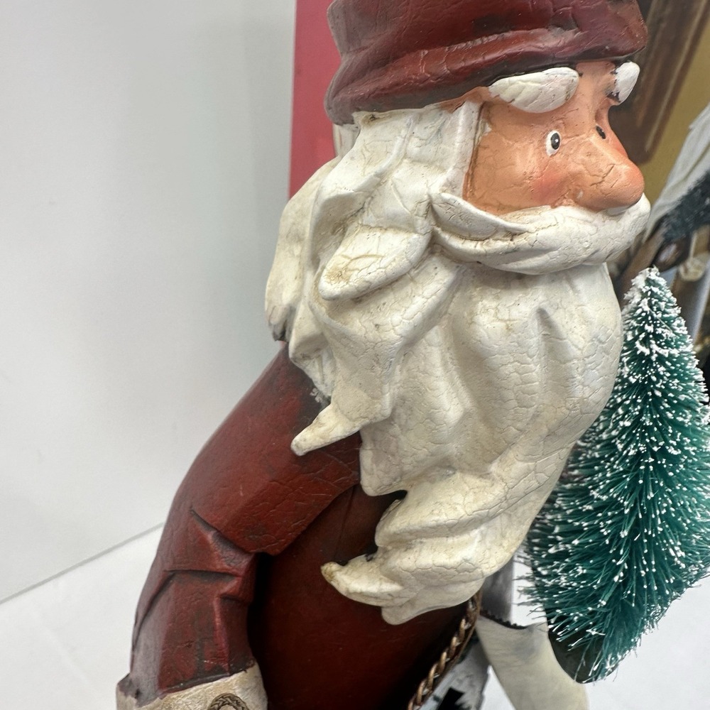 Kirkland 18" tall Metal Tin Santa Claus Tea Light Votive Candle Holder Holidays - Picture 3 of 15